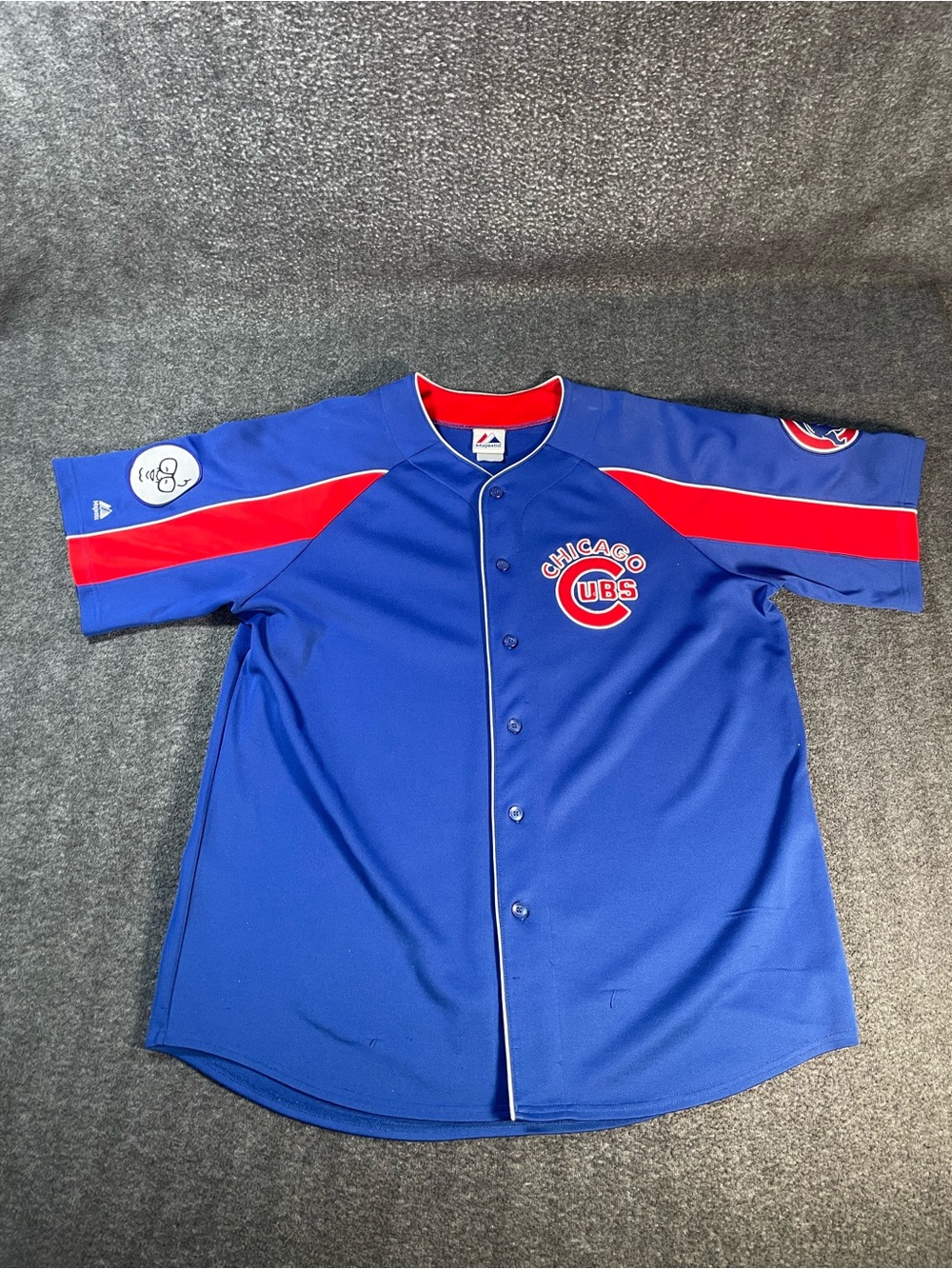 MLB Chicago Cubs Baseball Embroidered Jersey Men's 2XL Majestic Button Up